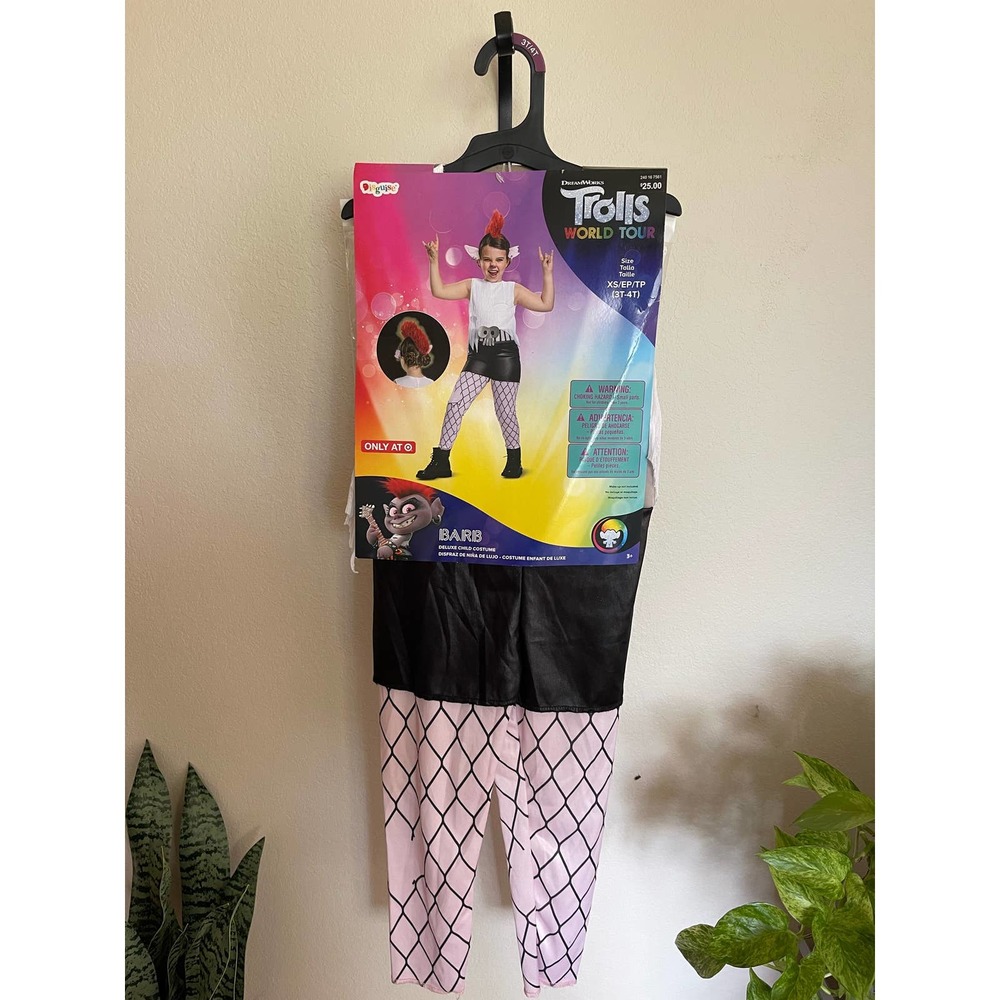 NWT Trolls World Tour Girls XS 3T-4T BARB Halloween Costume